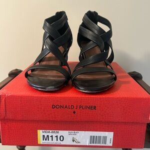 Donald J. Pliner Black Strappy Heels